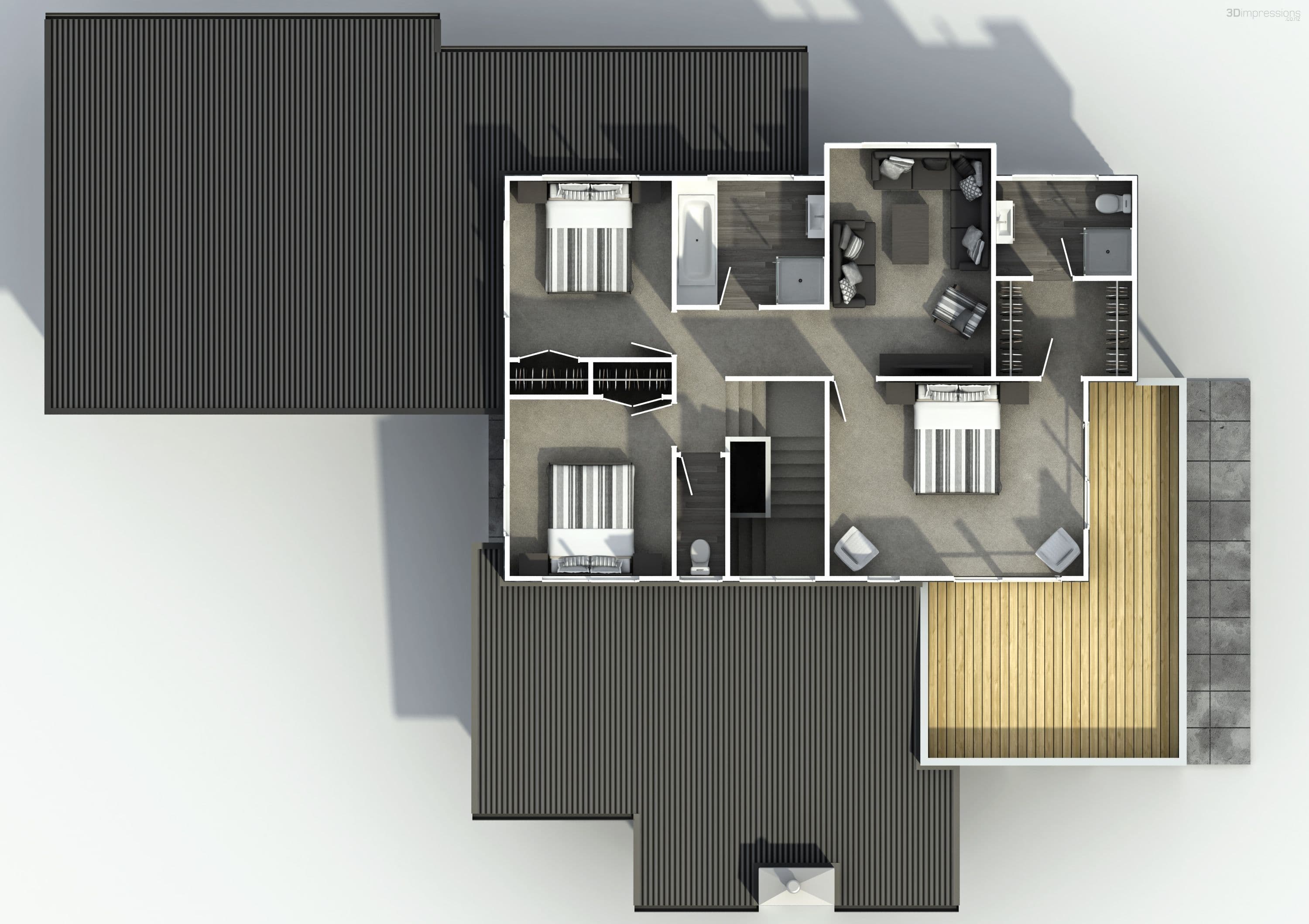 NZ254 fiordland 4 bedroom house plan