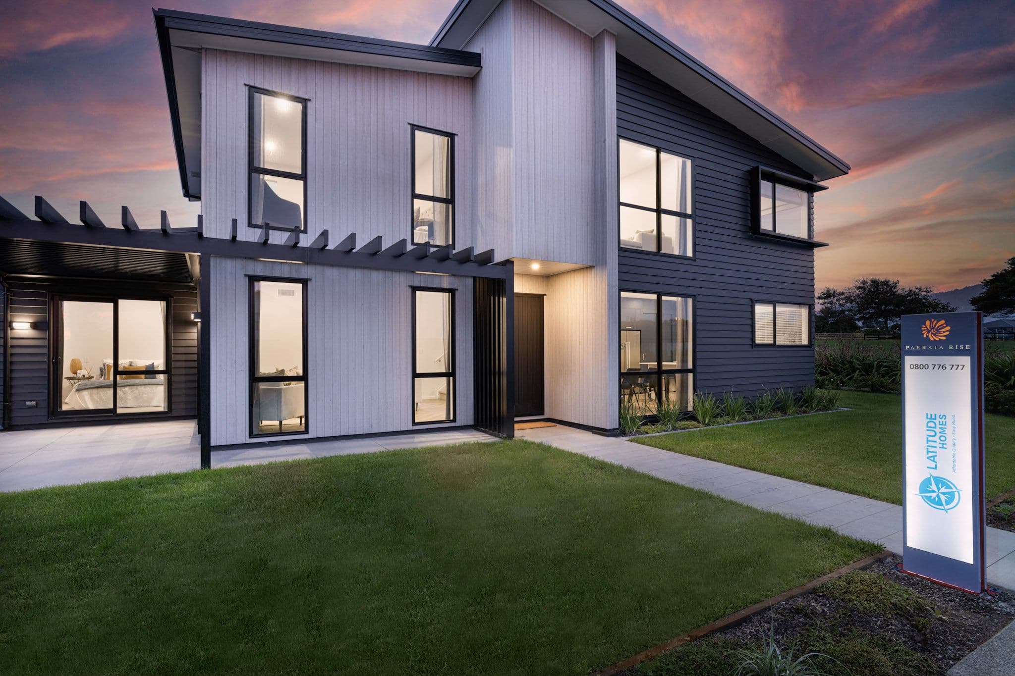 1 Latitude Homes Hunua Paerata Rise showhome Auckland night2